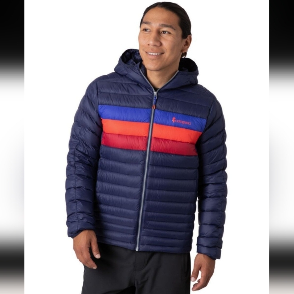 Cotopaxi Fuego Down Hooded Jacket - Maritime/Blue Violet Stripes